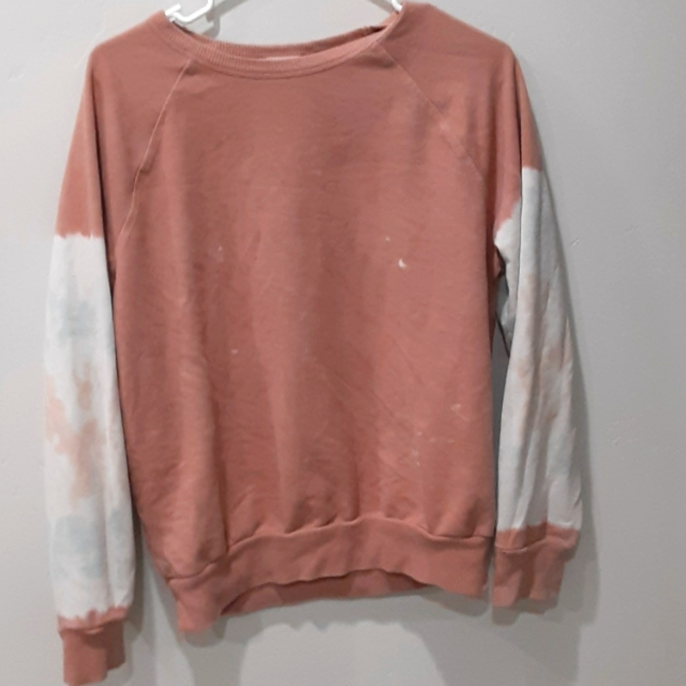 Sweater with tie dye sleeves or long sleeves women's sweater size M